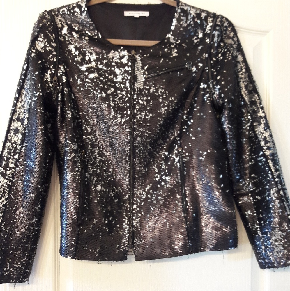 Faith Connection Sequin Zipper Jacket